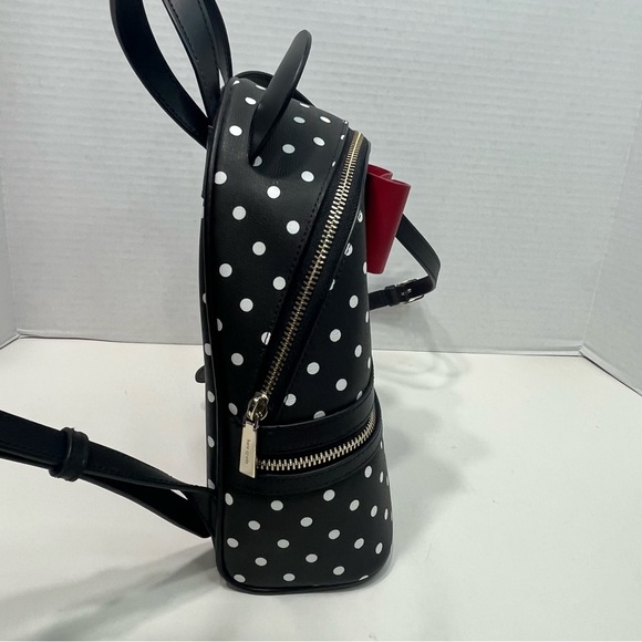 KATE SPADE Disney Minnie Mouse Mini backpack purse polka dot bow - Picture 4 of 16